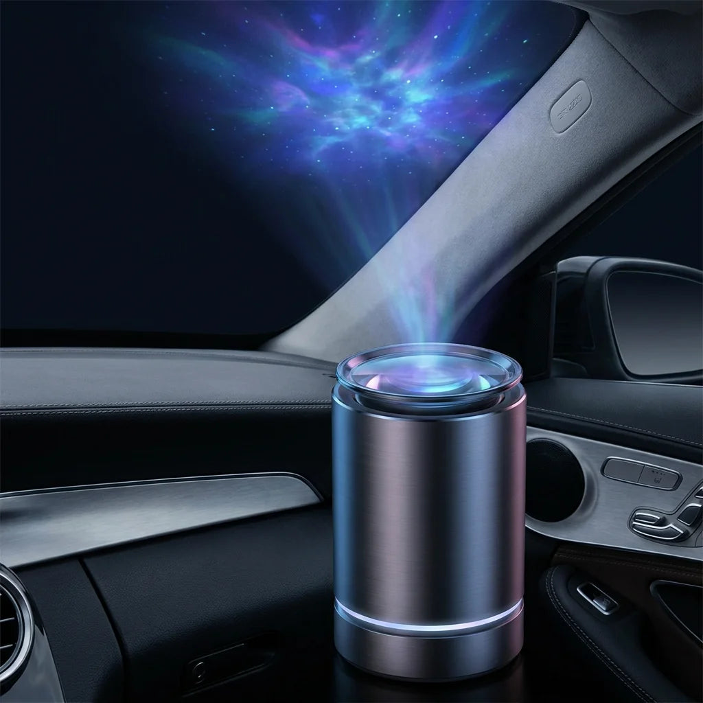 Nebula Galaxy Projection Smart Car Fragrance - Premium Aluminum with Starry Sky Projector